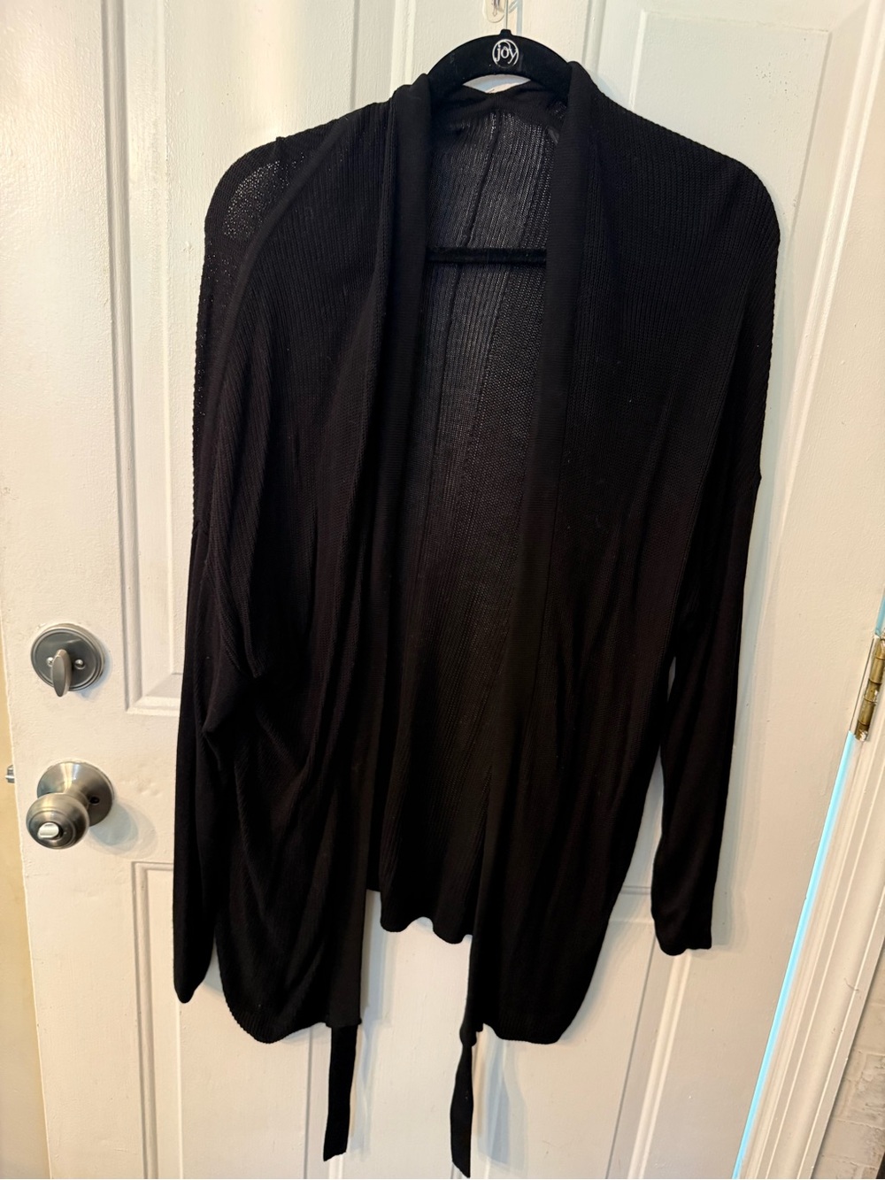 Simply Vera Vera Wang Black Ribbed Open Cardigan